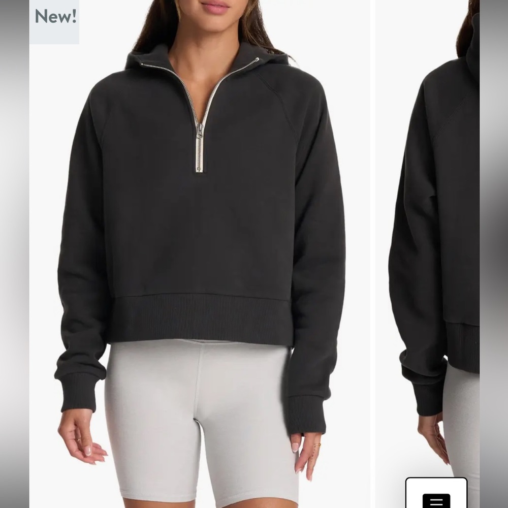 NWT Vuori Restore Organic Cotton Blend Half Zip Hoodie L $118